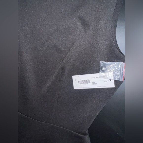 Bisou Bisou Peplum Tank Black With Keyhole Back Size Large NWT - Picture 2 of 5